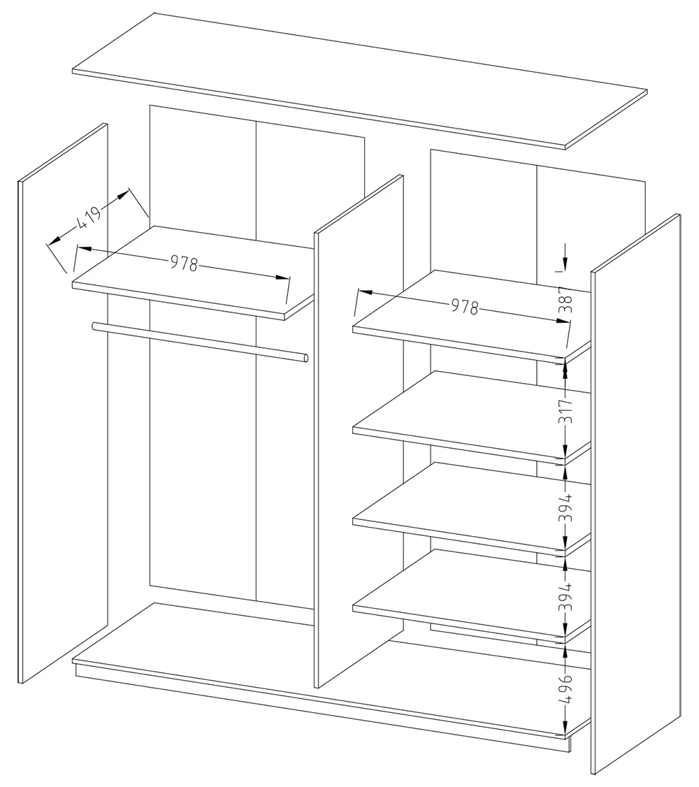 Beta Sliding Door Wardrobe - Image 5