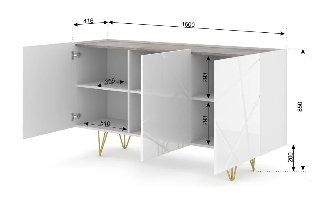 Space Sideboard Cabinet 160cm - Image 3