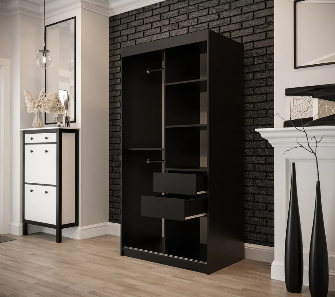 Tilburg I Sliding Door Wardrobe 100cm - Image 4