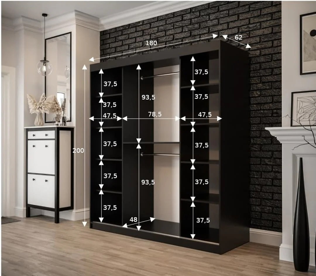 Tilburg I Sliding Door Wardrobe 180cm - Image 5