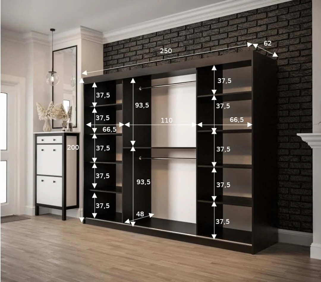 Tilburg Sliding Door Wardrobe 250cm - Image 5
