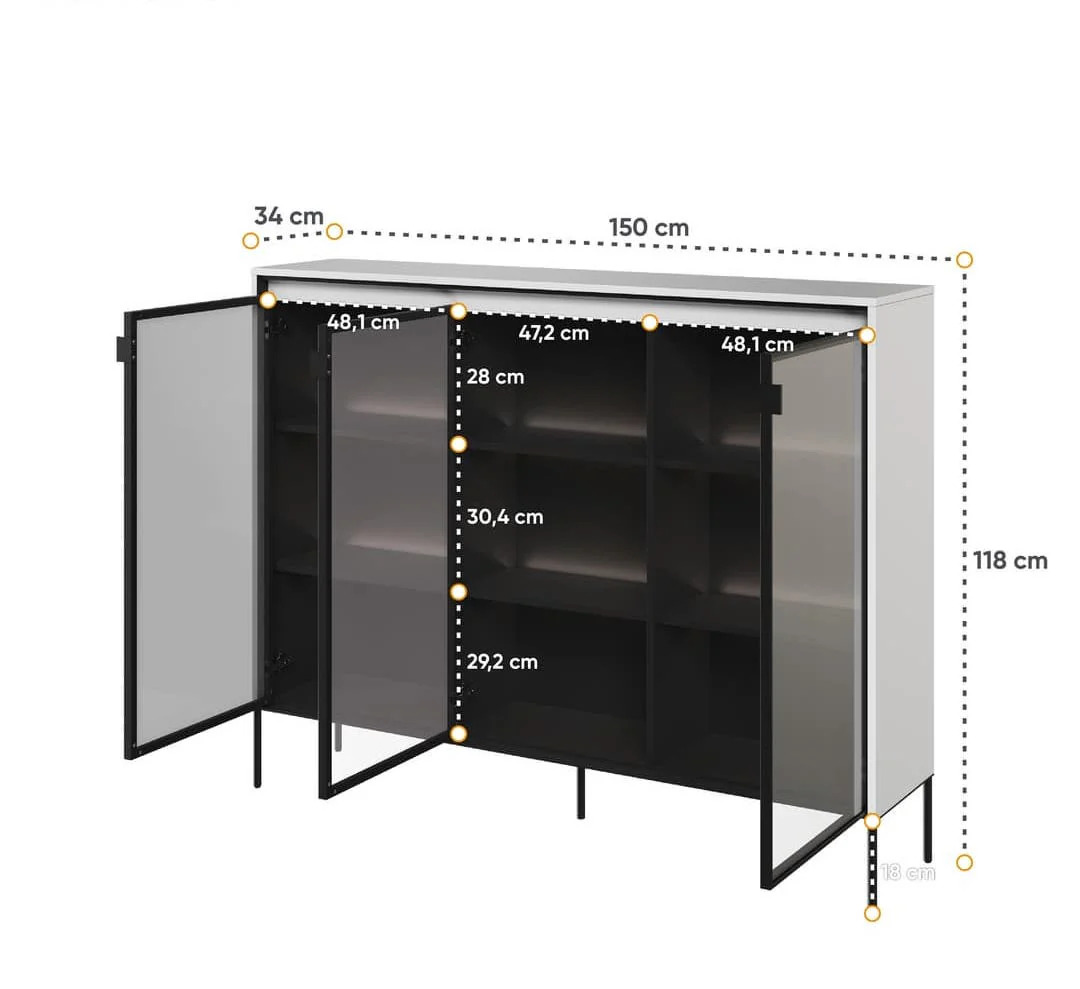 Trend TR-08 Display Cabinet 150cm - Image 12