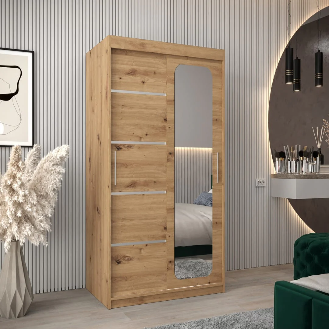 Uppsala V2 Sliding Door Wardrobe 100cm - Image 5