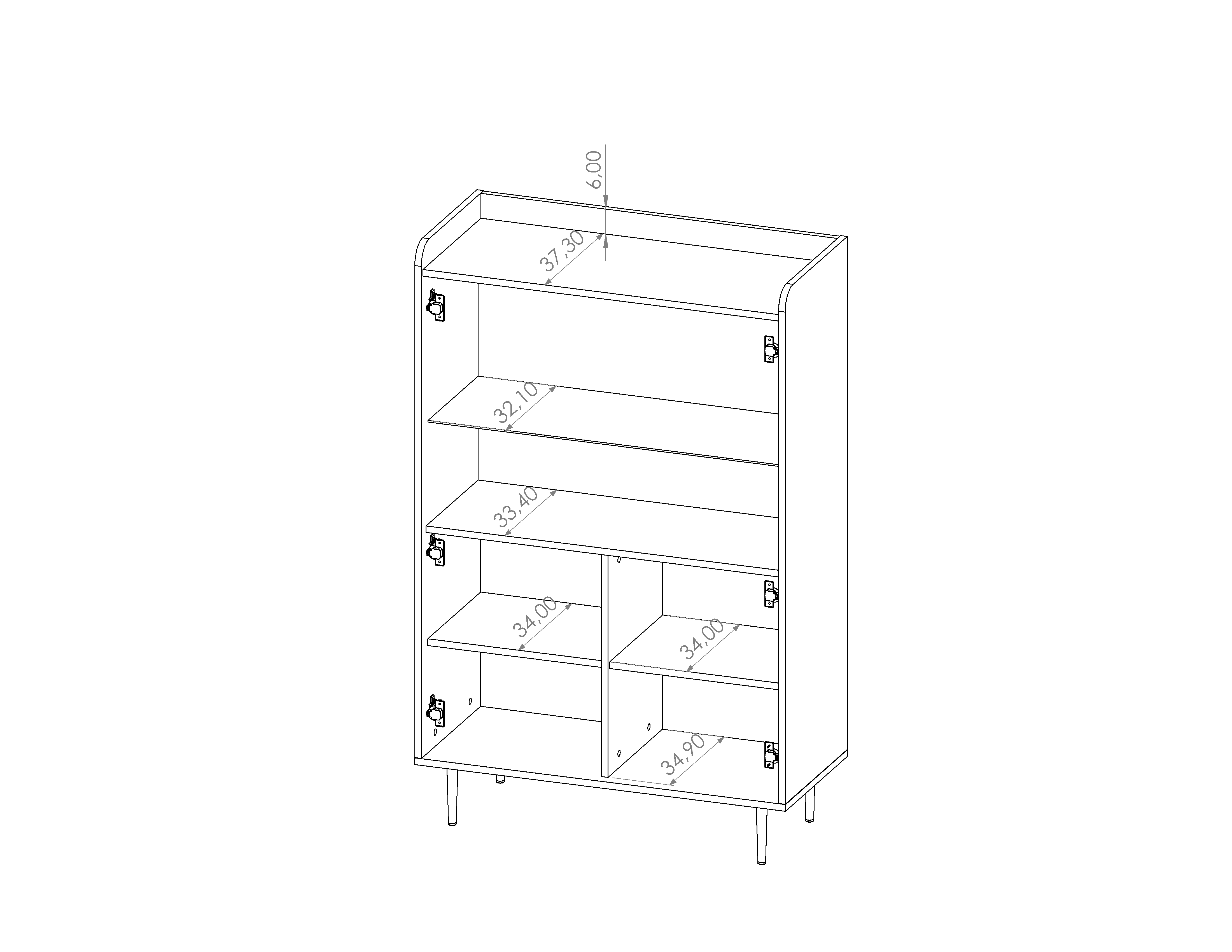 Vasina 10 Display Cabinet 90cm - Image 5