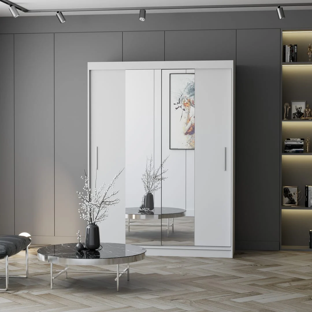Vista 01 Sliding Mirror Door Wardrobe 150cm - Image 5