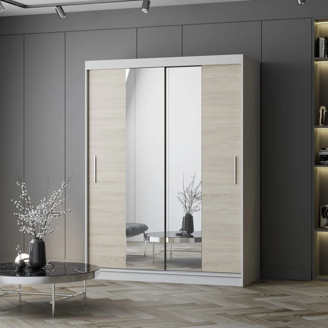 Vista 01 Sliding Mirror Door Wardrobe 150cm - Image 6