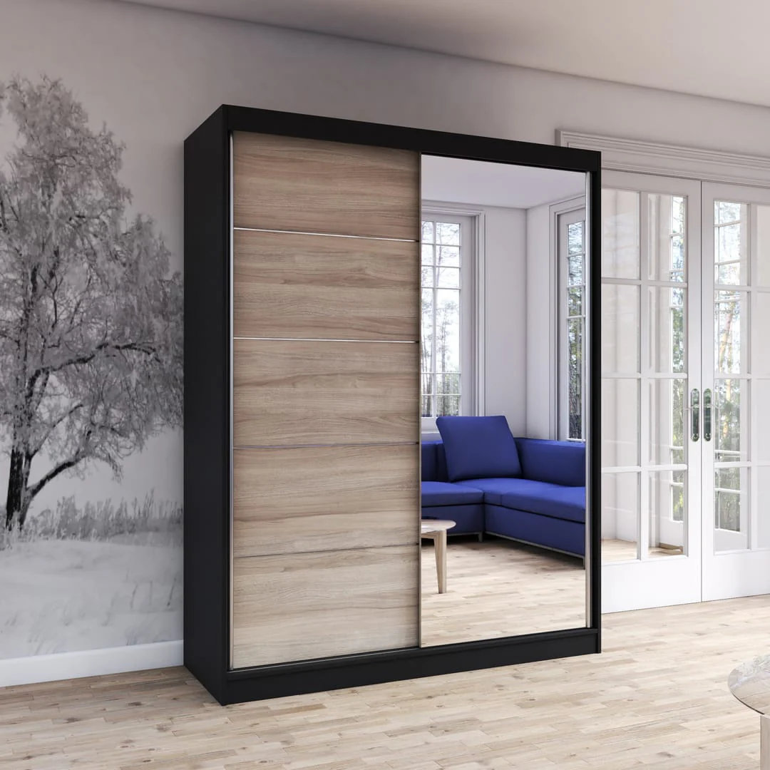 Vista 05 Mirrored Sliding Door Wardrobe 150cm - Image 6