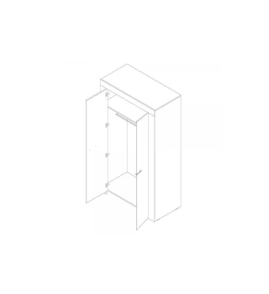 Sky Hinged Wardrobe 110cm - Image 4