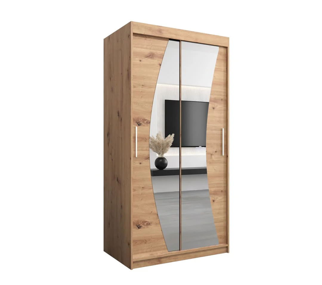 Wave Sliding Door Wardrobe 100cm - Image 10