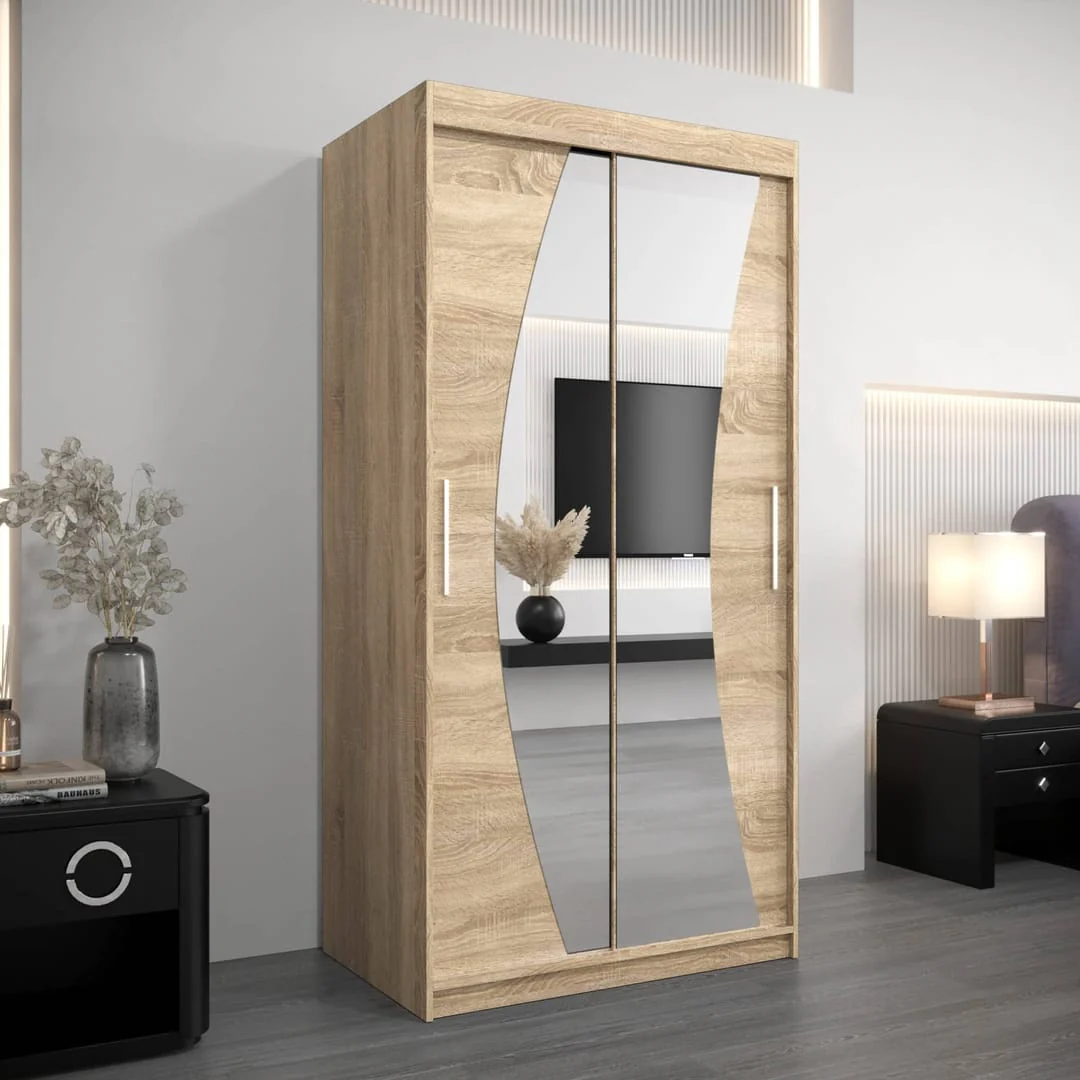 Wave Sliding Door Wardrobe 100cm - Image 14