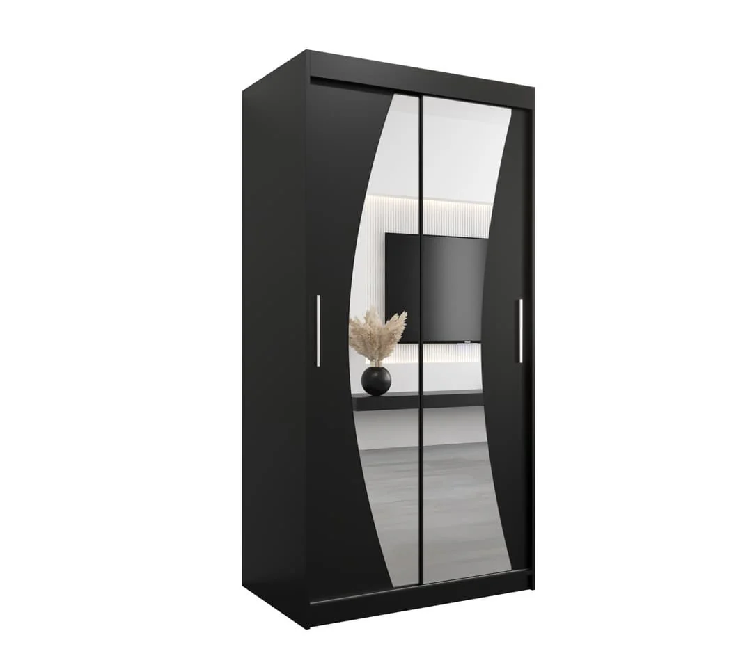 Wave Sliding Door Wardrobe 100cm - Image 2