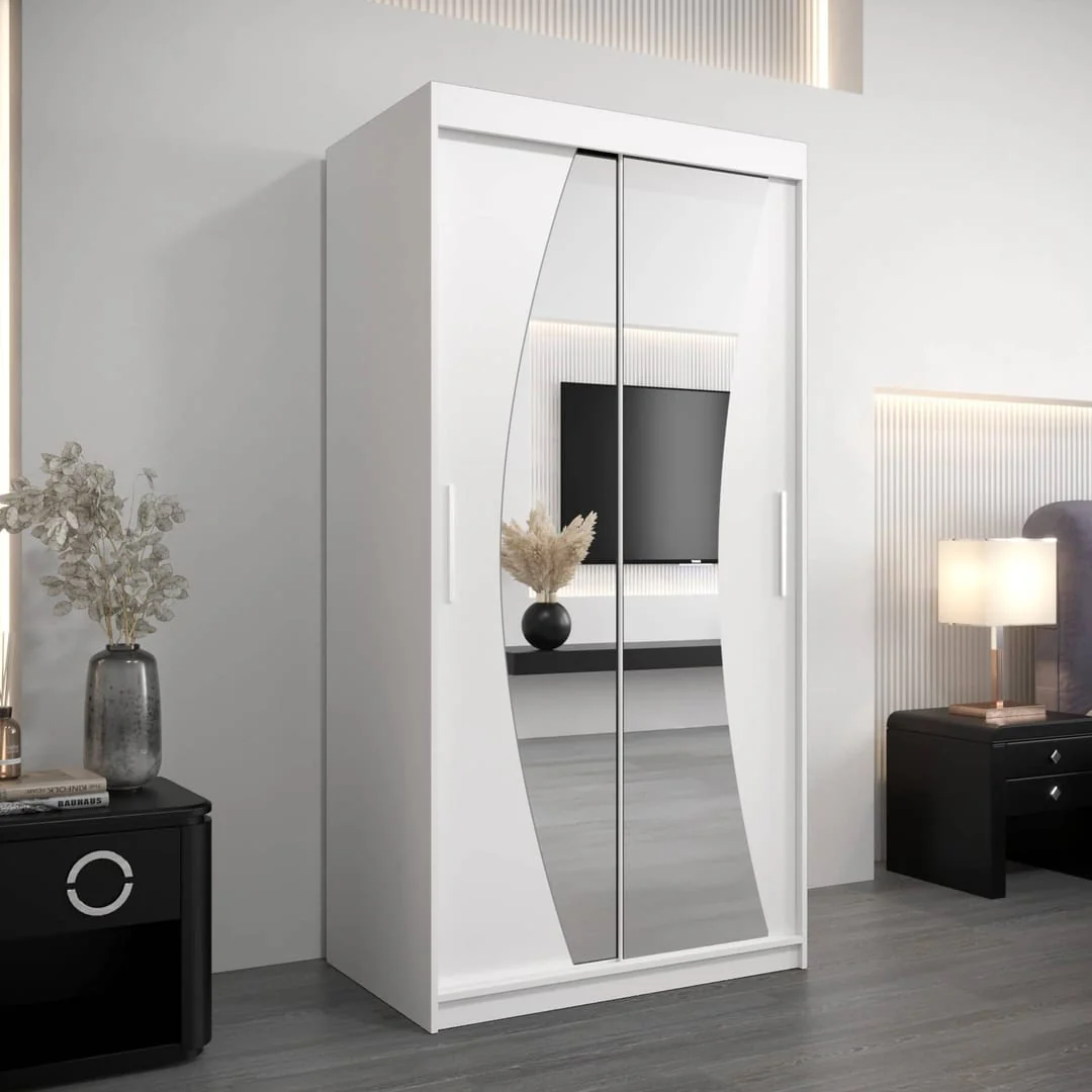 Wave Sliding Door Wardrobe 100cm - Image 6