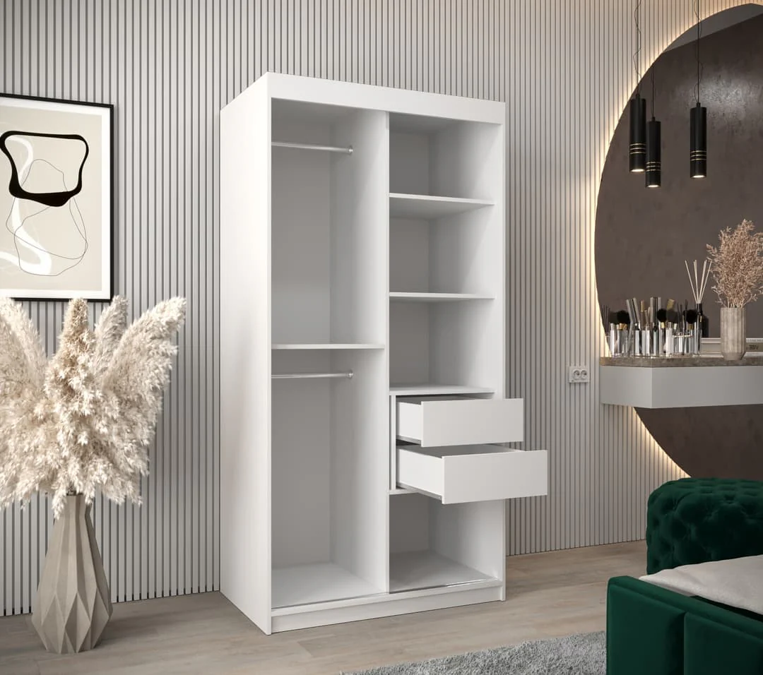 Wave Sliding Door Wardrobe 100cm - Image 8