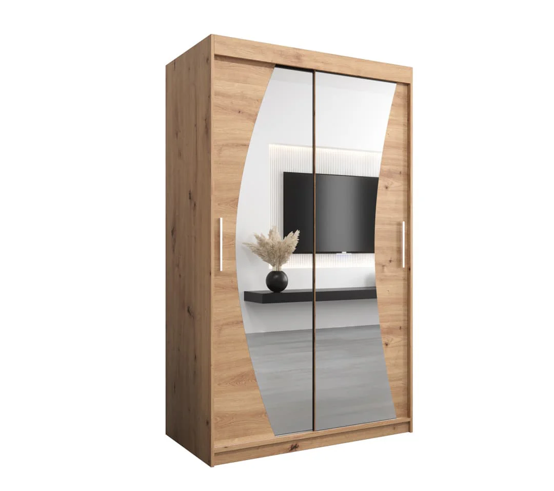 Wave Sliding Door Wardrobe 120cm - Image 2