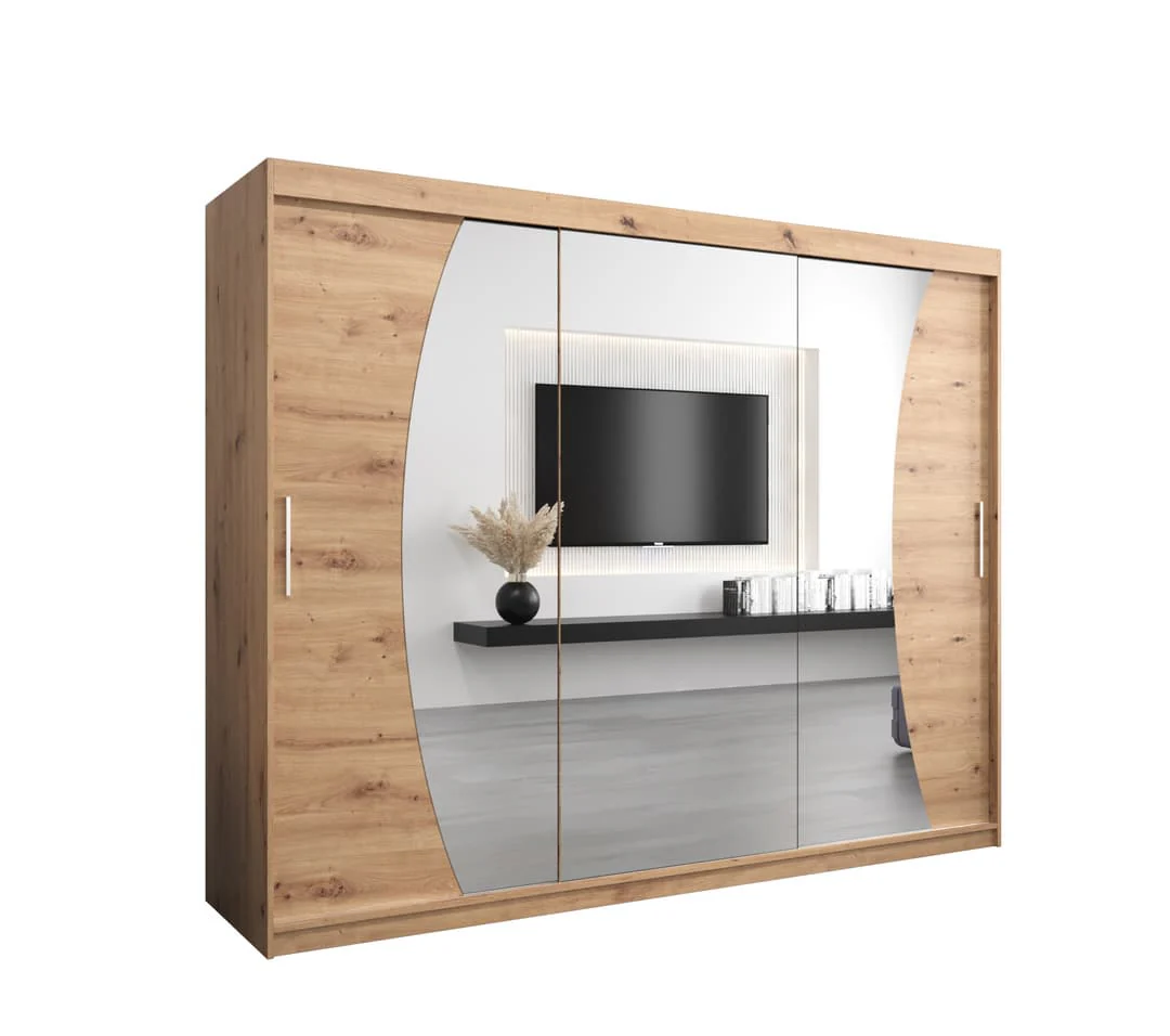 Wave Sliding Door Wardrobe 250cm - Image 2