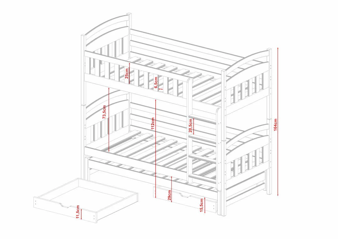 Blanka Bunk Bed with Trundle and Storage - Image 25