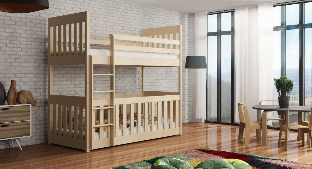 Wooden Bunk Bed Cris with Cot Bed - Image 13