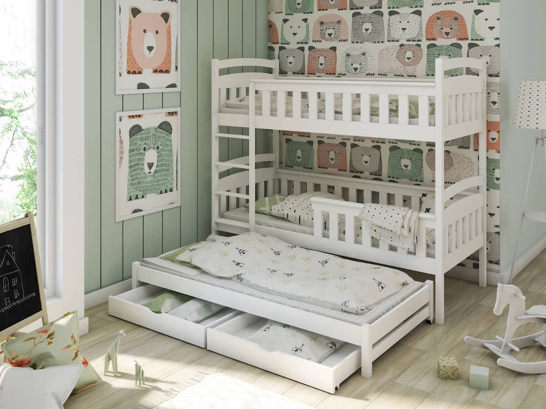Wooden Bunk Bed Harriet with Trundle and Storage - Image 3