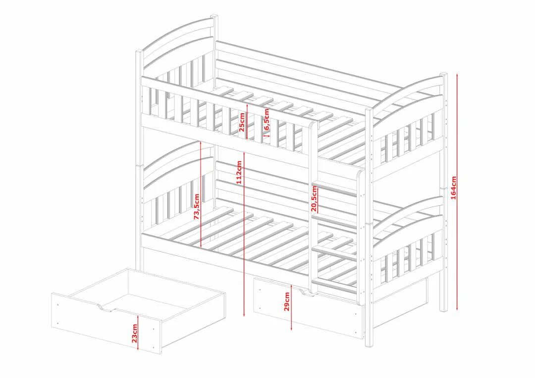 Wooden Bunk Bed Ignas with Storage - Image 19