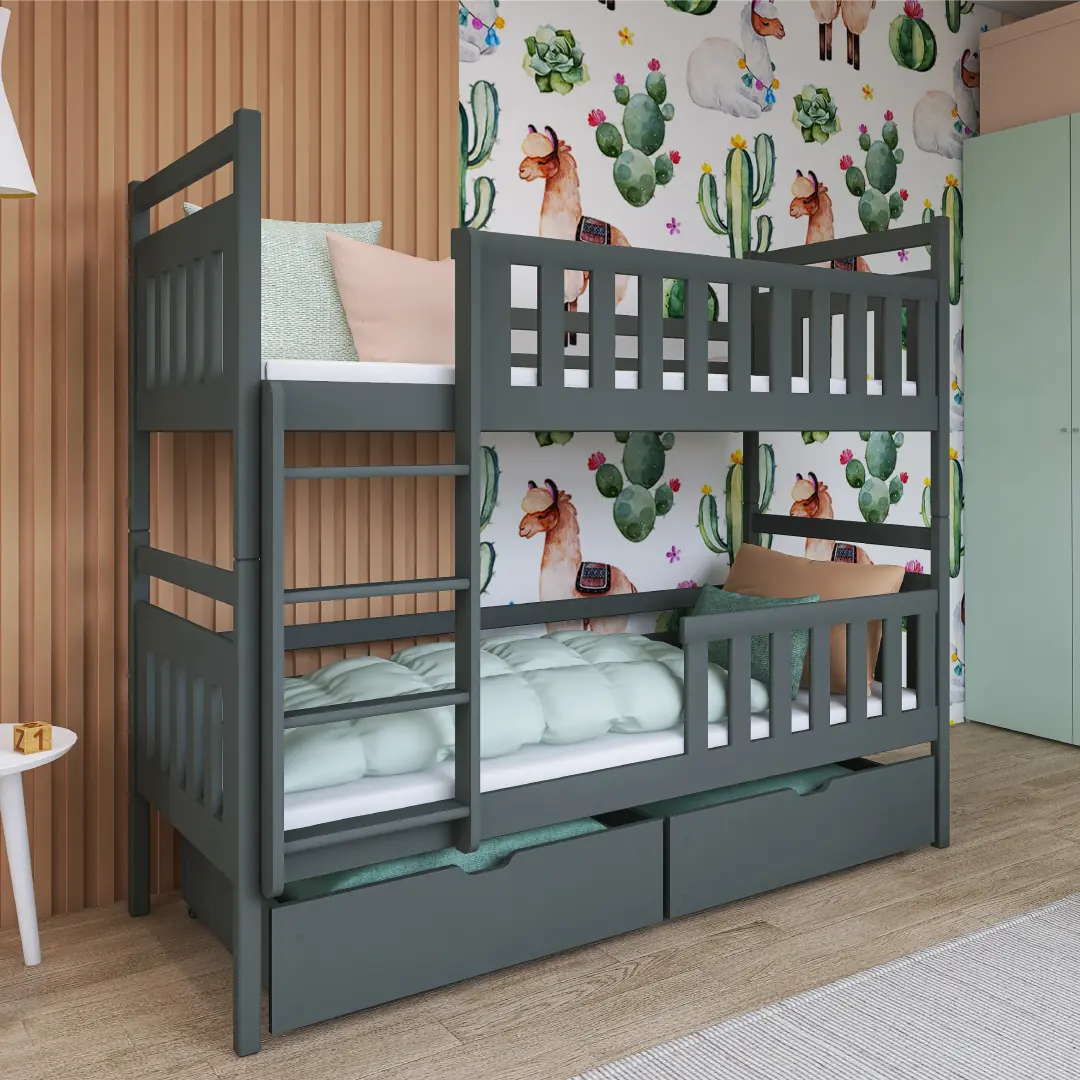 Wooden Bunk Bed Monika with Storage - Image 7