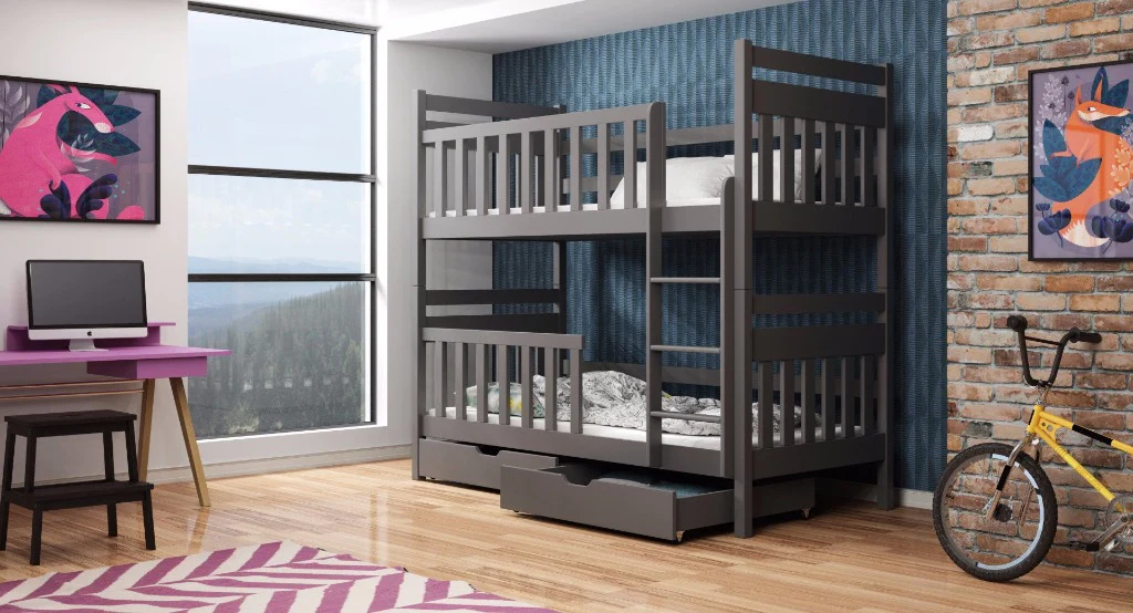 Wooden Bunk Bed Monika with Storage - Image 9