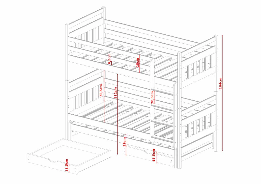 Seweryn Bunk Bed with Trundle and Storage - Image 17