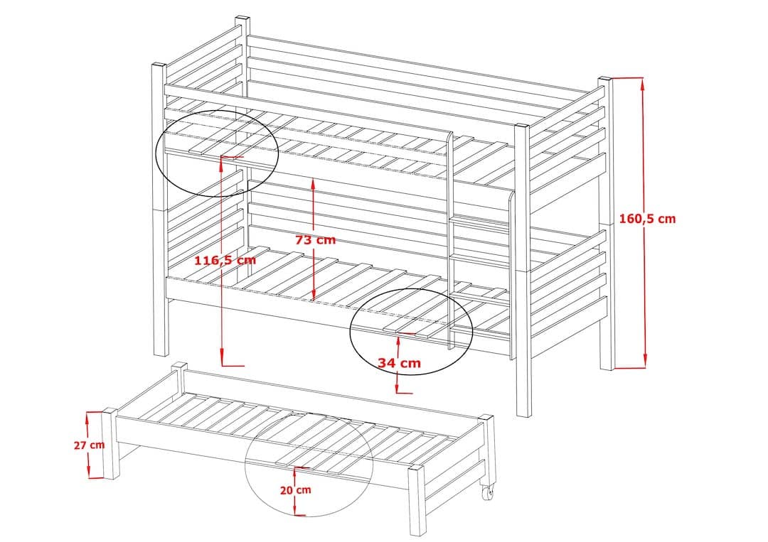 Tomi Bunk Bed with Trundle and Storage - Image 14