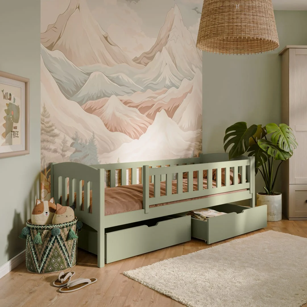 Wooden Single Bed Gucio with Storage - Image 14
