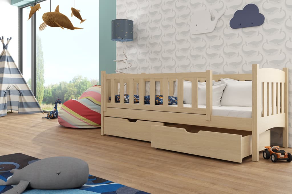 Wooden Single Bed Gucio with Storage - Image 7