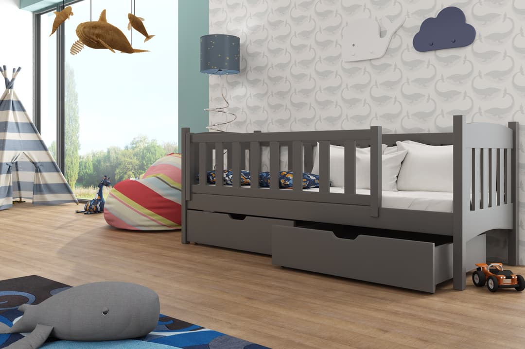 Wooden Single Bed Gucio with Storage - Image 9