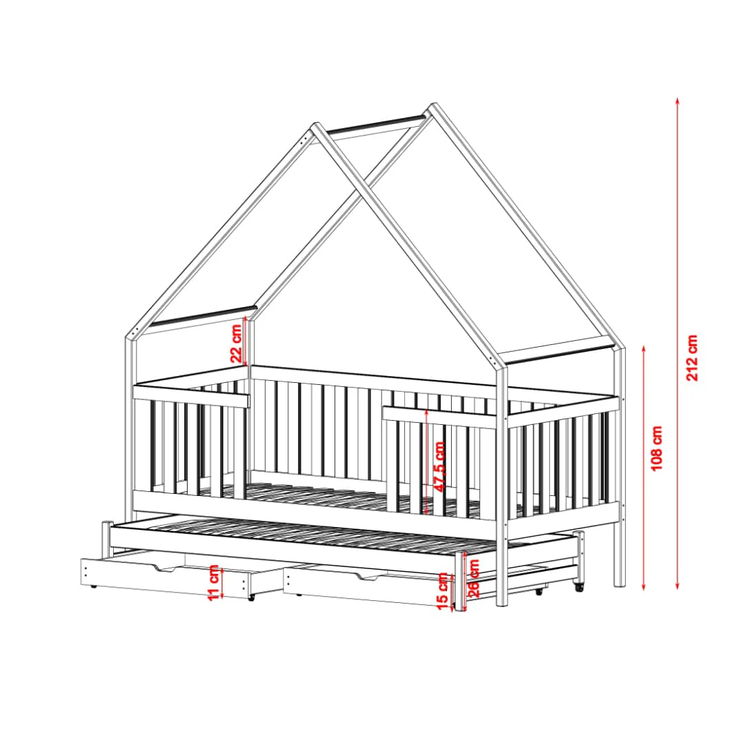Wooden Single Bed Magic With Trundle - Image 9