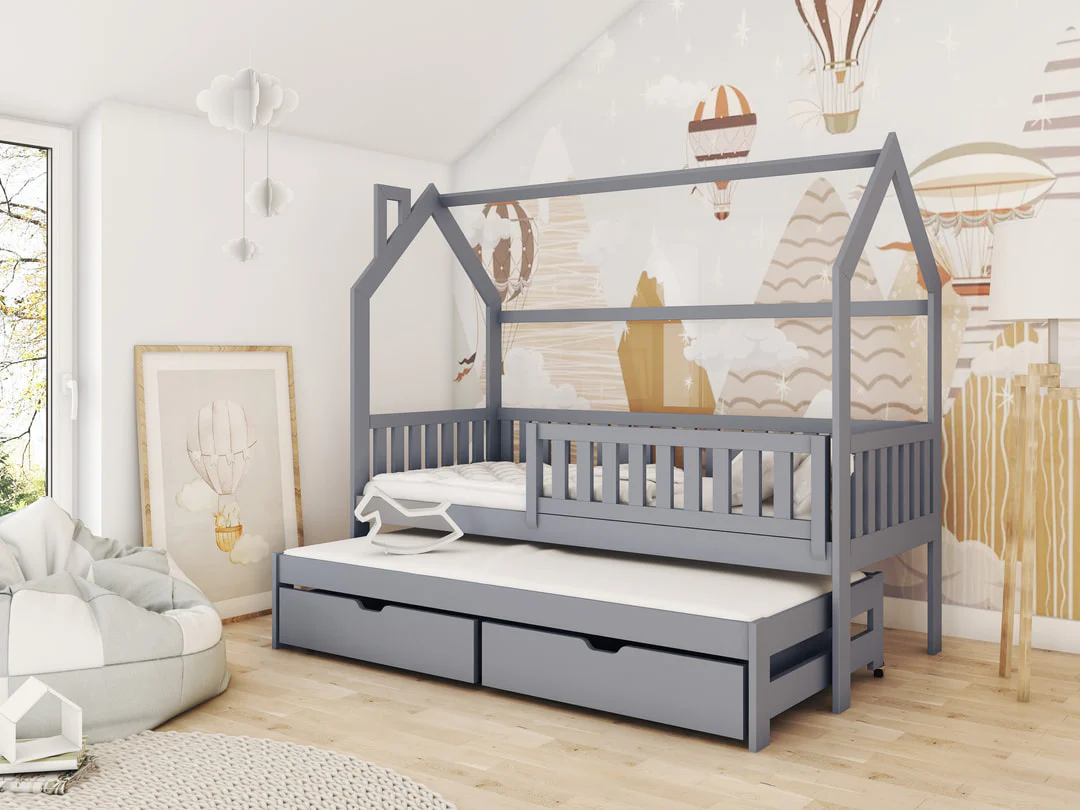 Wooden Single Bed Monkey With Trundle - Image 3