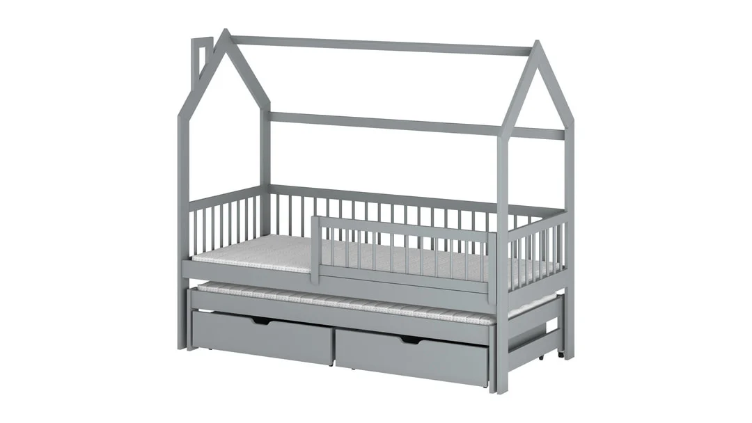 Wooden Single Bed Papi With Trundle - Image 7