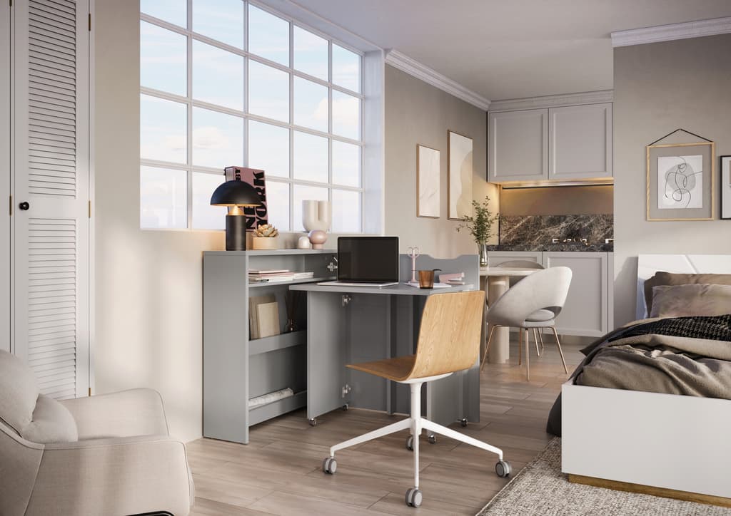 Work Concept Slim Convertible Hidden Desk 90cm - Image 4