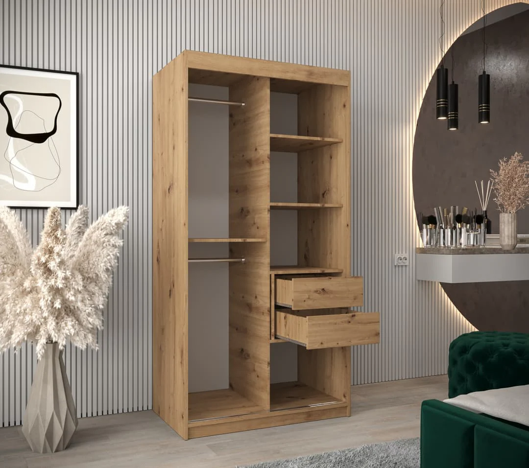 York Sliding Door Wardrobe 100cm - Image 4