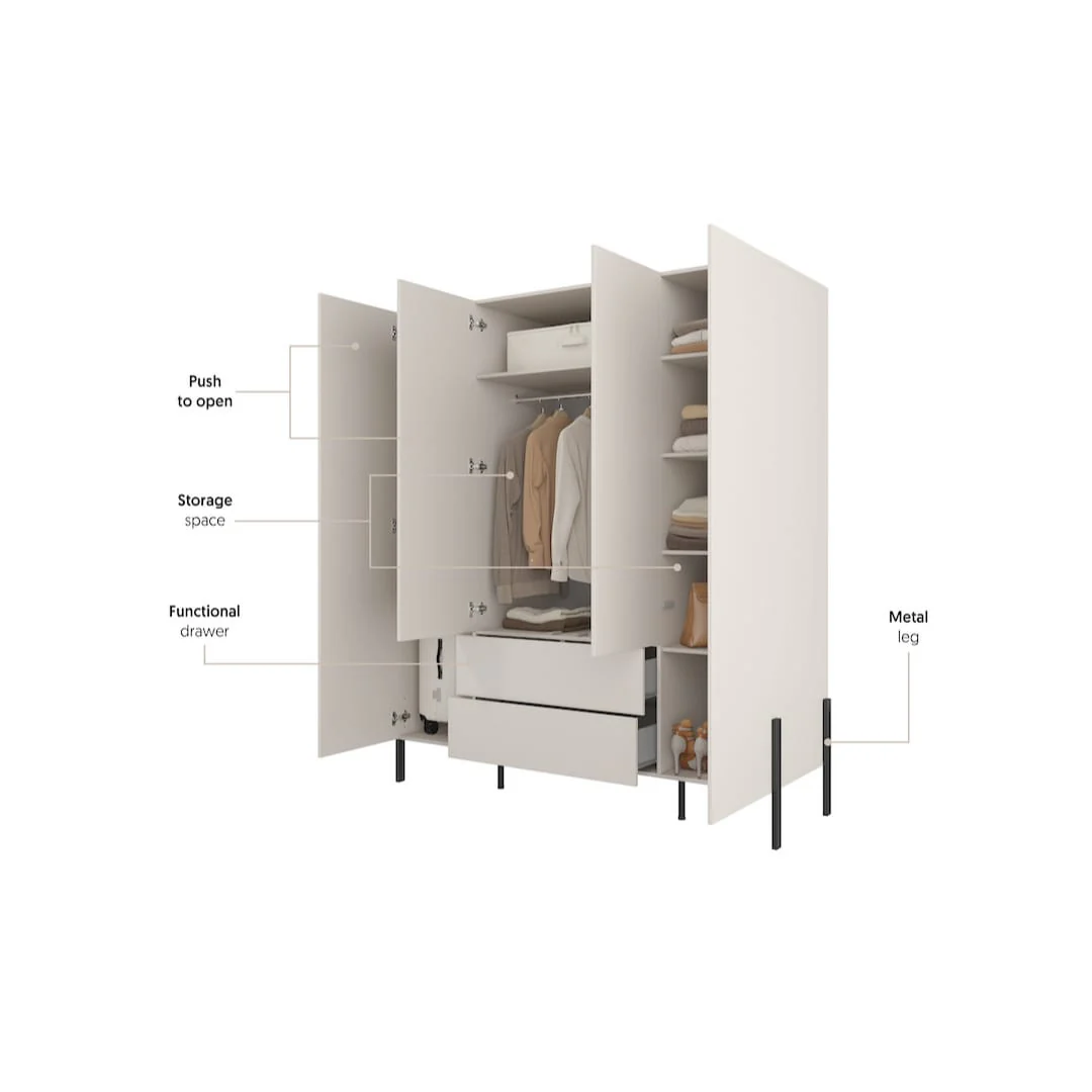 Yukon Hinged Door Wardrobe 180cm - Image 4